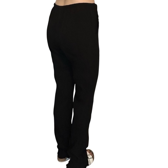 Zara Pants Black Summer Tie Waist Casual Straight Leg Boho Vacation Size Medium - Picture 2 of 4